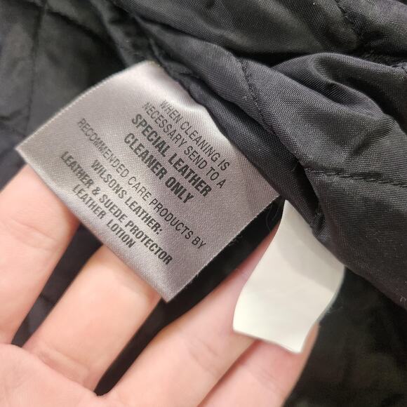 Wilsons Leather Jacket Mens Large Genuine Leather Julian Quilted Lined Black - Picture 11 of 15